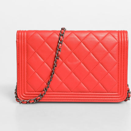 Chanel Boy Wallet on Chain Red Lambskin