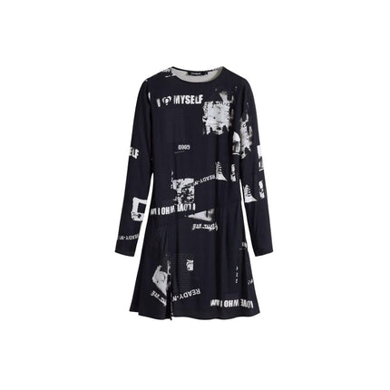 Desigual Black Viscose Short Dress