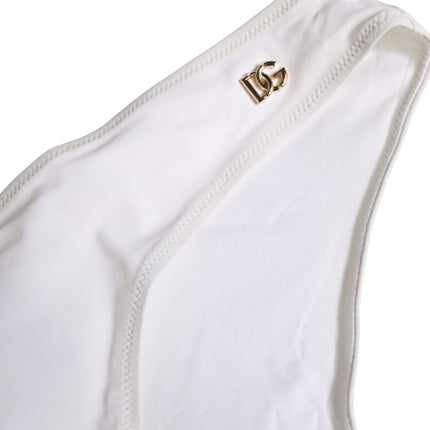 Dolce & Gabbana White DG Logo Plaque Bikini Bottom Underwear