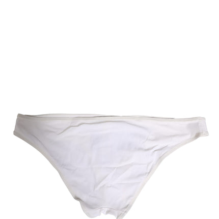 Dolce & Gabbana White DG Logo Plaque Bikini Bottom Underwear