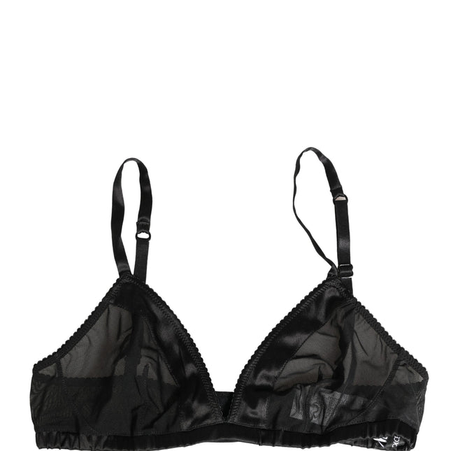 Dolce & Gabbana Black Nylon Stretch Soft Cup Brassiere Underwear