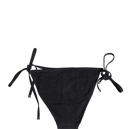Dolce & Gabbana Black Tie-Side Bikini Bottom Swimsuit Swimwear