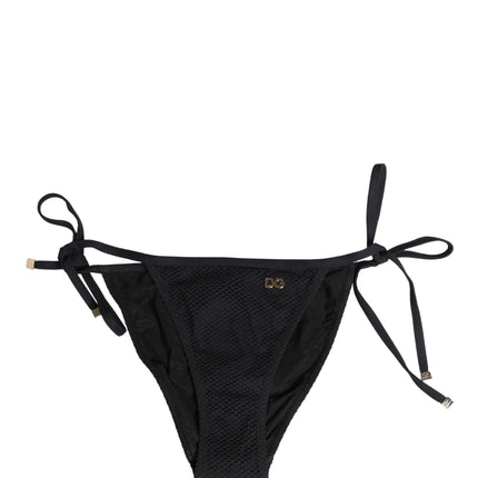 Dolce & Gabbana Black Tie-Side Bikini Bottom Swimsuit Swimwear