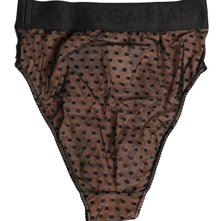 Dolce & Gabbana Black Beige Polka Dot Butterfly Brief Underwear