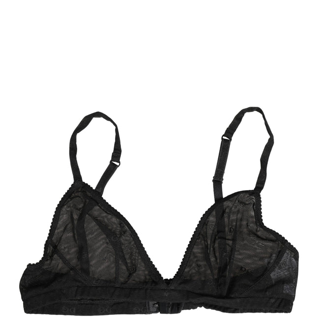 Dolce & Gabbana Black Nylon Stretch Soft Cup Brassiere Underwear