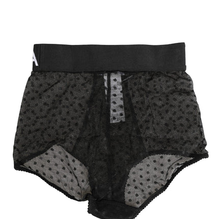 Dolce & Gabbana Black Logo Girdle High Waist Panty Underwear