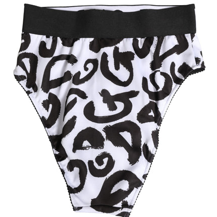 Dolce & Gabbana Black White Graphic Logo High Brief Underwear