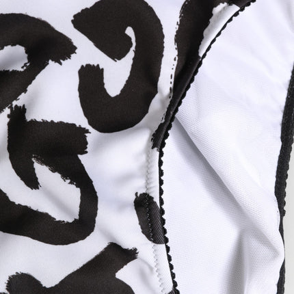 Dolce & Gabbana Black White Graphic Logo High Brief Underwear