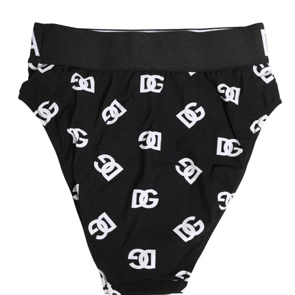 Dolce & Gabbana White Black Logo Waistband Midi Brief Underwear