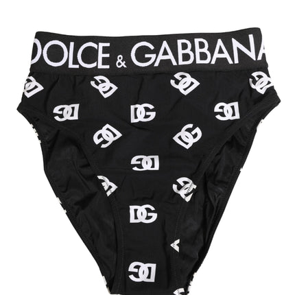 Dolce & Gabbana White Black Logo Waistband Midi Brief Underwear