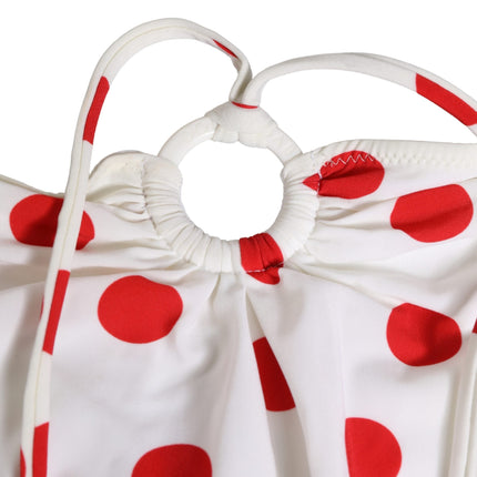 Dolce & Gabbana White Polka Dot One-Piece Swimsuit Swimwear