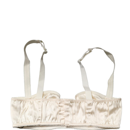 Dolce & Gabbana Off White Semi-Pad Underwire Balconette Bra Underwear