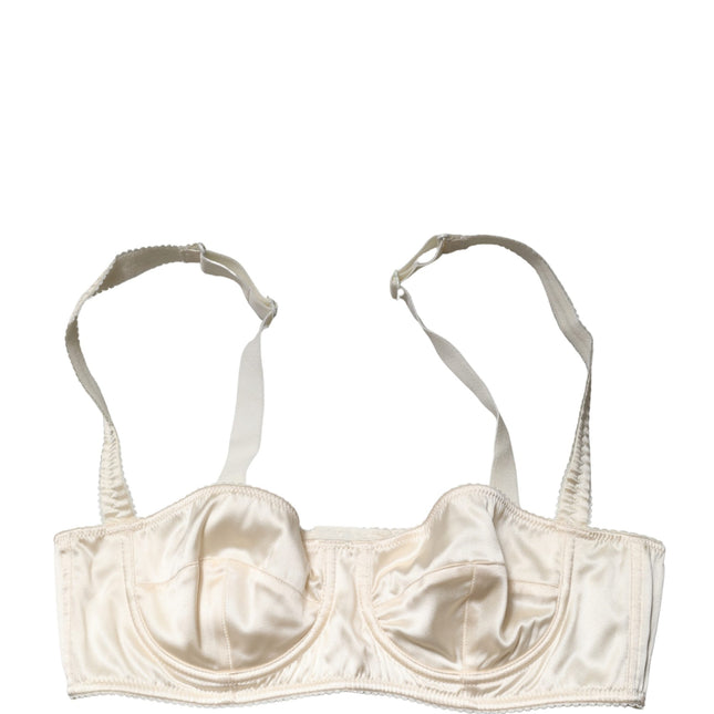 Dolce & Gabbana Off White Semi-Pad Underwire Balconette Bra Underwear