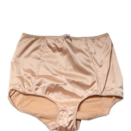 Dolce & Gabbana Beige Silk Blend High Waist Girdle Panty Underwear
