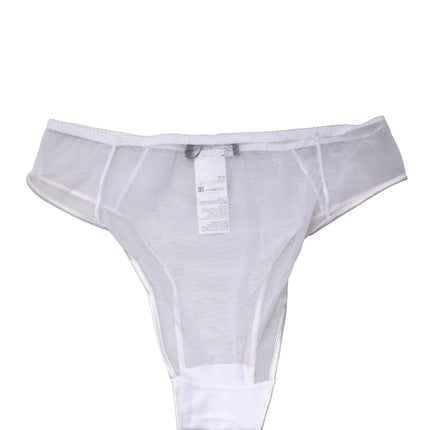 Dolce & Gabbana White Sheer Silk Stretch High Brief Underwear
