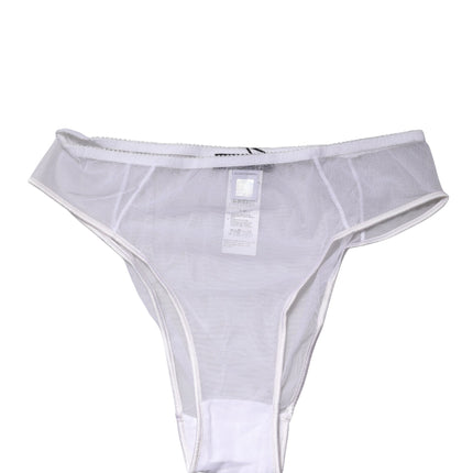 Dolce & Gabbana White Sheer Silk Stretch High Brief Underwear