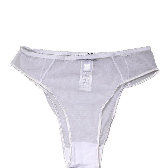Dolce & Gabbana White Sheer Silk Stretch High Brief Underwear