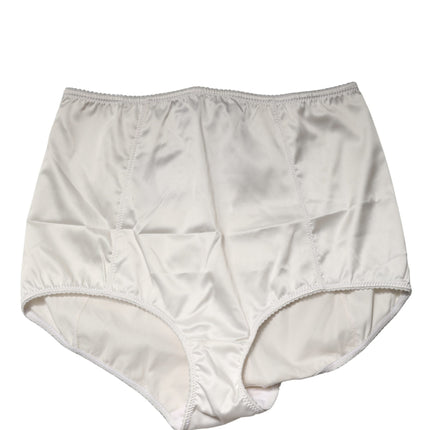 Dolce & Gabbana White Silk Blend High Waist Girdle Panty Underwear