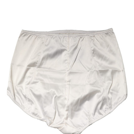 Dolce & Gabbana White Silk Blend High Waist Girdle Panty Underwear