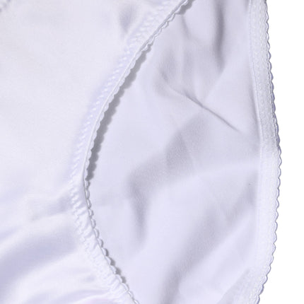 Dolce & Gabbana White Silk Stretch Mid Waist Brief Panty Underwear