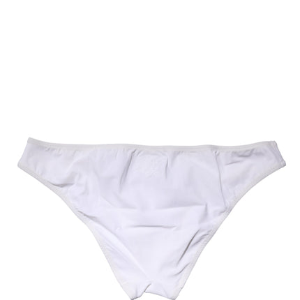 Dolce & Gabbana White Nylon Stretch Mid Waist Brief Panty Underwear