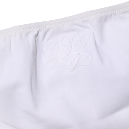 Dolce & Gabbana White Nylon Stretch Mid Waist Brief Panty Underwear