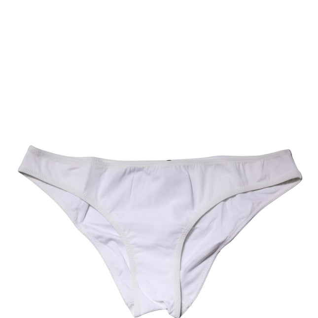 Dolce & Gabbana White Nylon Stretch Mid Waist Brief Panty Underwear
