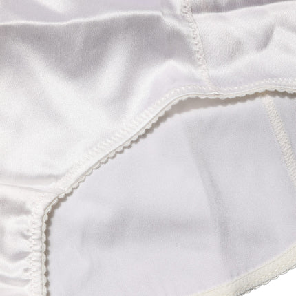 Dolce & Gabbana White Silk Blend High Waist Girdle Panty Underwear
