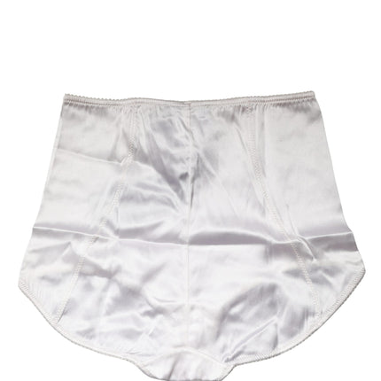 Dolce & Gabbana White Silk Blend High Waist Girdle Panty Underwear