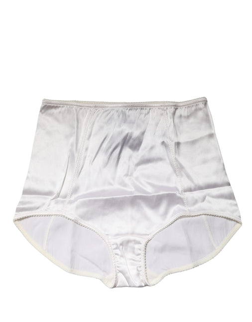 Dolce & Gabbana White Silk Blend High Waist Girdle Panty Underwear