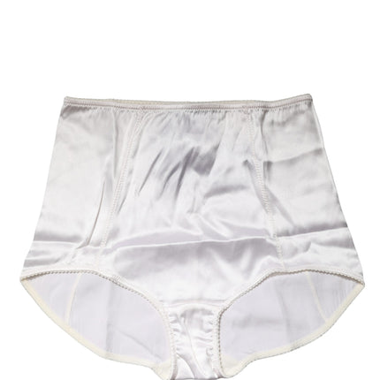 Dolce & Gabbana White Silk Blend High Waist Girdle Panty Underwear