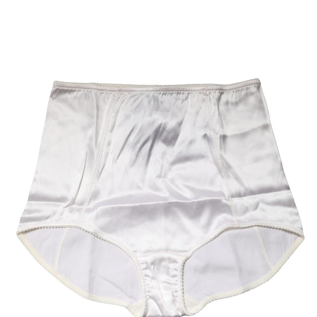 Dolce & Gabbana White Silk Blend High Waist Girdle Panty Underwear