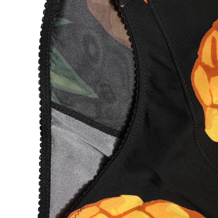 Dolce & Gabbana Black Pineapple High Waist Girdle Panty Underwear