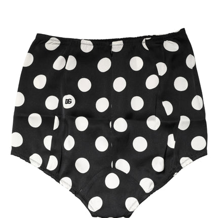 Dolce & Gabbana Black Polka Dot High Waist Girdle Panty Underwear
