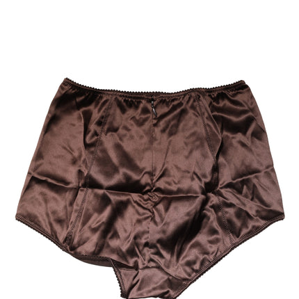 Dolce & Gabbana Brown Silk Blend High Waist Girdle Panty Underwear