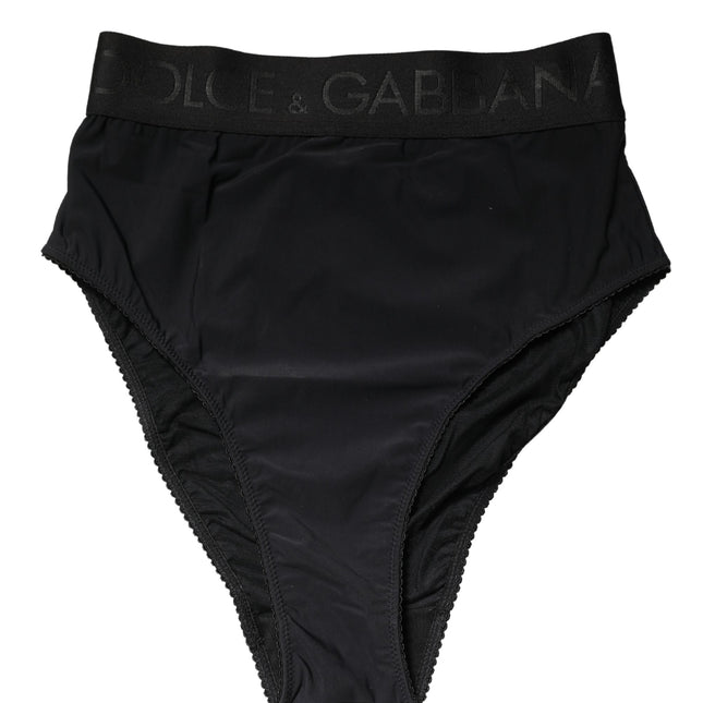 Dolce & Gabbana Black Logo Waistband High Brief Underwear