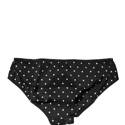 Dolce & Gabbana Black Polka Dots Mid Waist Brief Panty Underwear