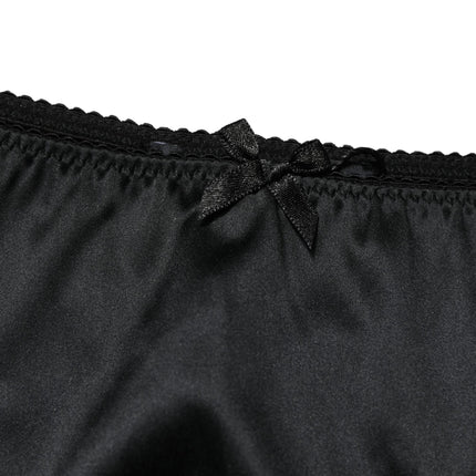 Dolce & Gabbana Black Silk Stretch Mid Waist Brief Panty Underwear