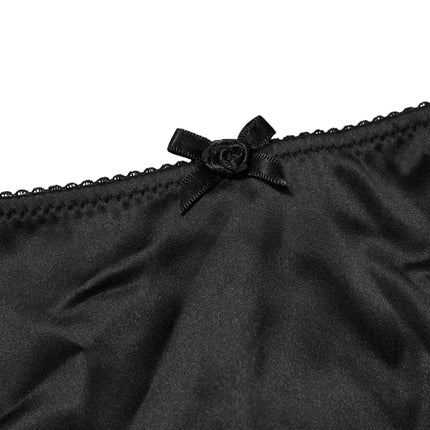 Dolce & Gabbana Black Silk Stretch Mid Waist Brief Panty Underwear