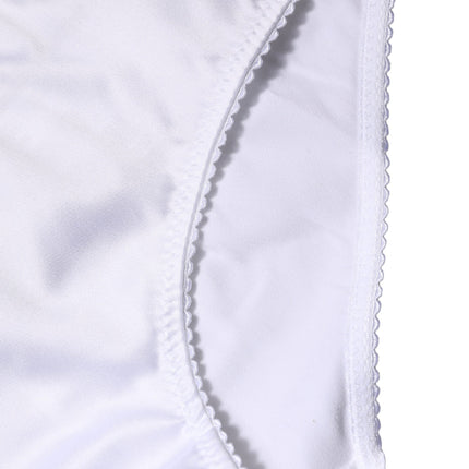 Dolce & Gabbana White Silk Stretch Mid Waist Brief Panty Underwear
