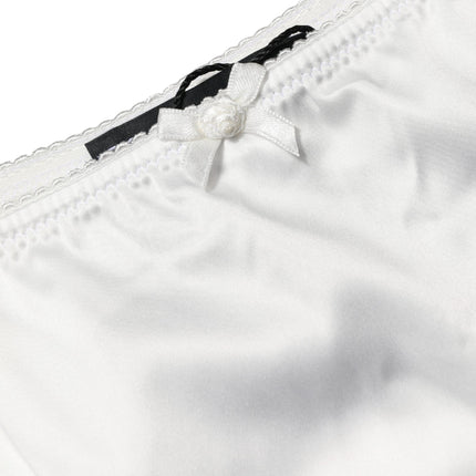 Dolce & Gabbana White Silk Stretch Mid Waist Brief Panty Underwear