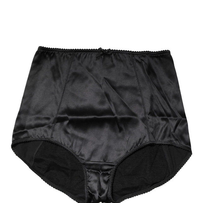 Dolce & Gabbana Black Silk Blend High Waist Girdle Panty Underwear