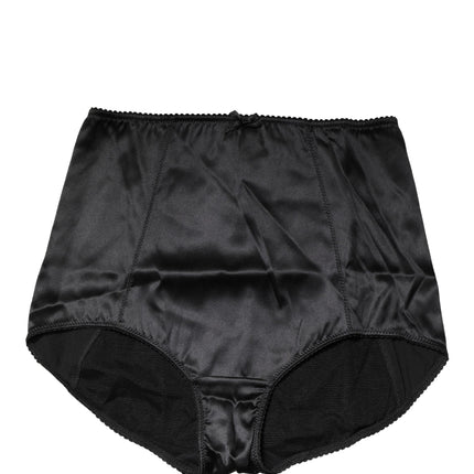 Dolce & Gabbana Black Silk Blend High Waist Girdle Panty Underwear