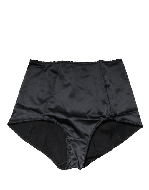 Dolce & Gabbana Black Silk Blend High Waist Girdle Panty Underwear