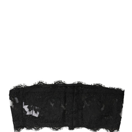 Dolce & Gabbana Black Lace Bandeau Bra Tube Top Underwear