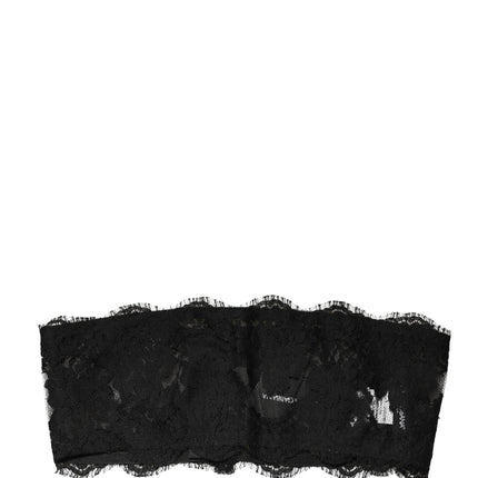 Dolce & Gabbana Black Lace Bandeau Bra Tube Top Underwear