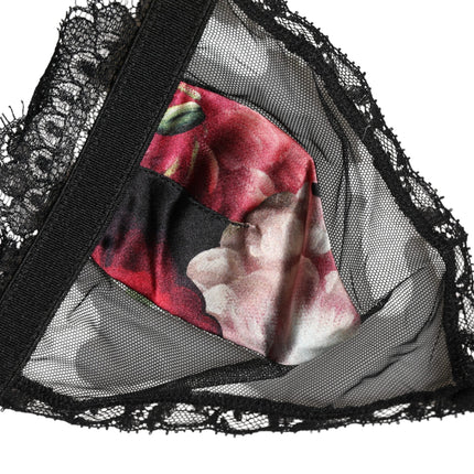 Dolce & Gabbana Black Floral Soft Cup Triangle Bra Underwear