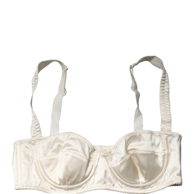 Dolce & Gabbana Off White Semi-Pad Underwire Balconette Bra Underwear
