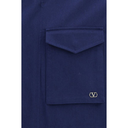 Valentino Blue Cotton Coat
