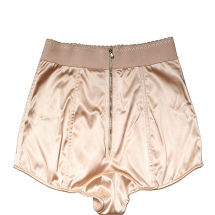Dolce & Gabbana Beige Silk Blend High Waist Girdle Panty Underwear